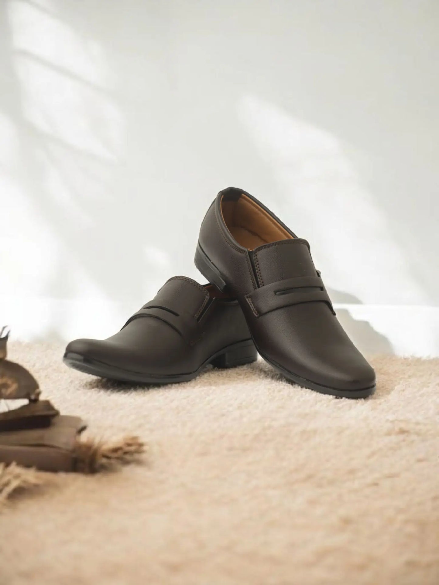 Formal Shoes AK-31 Brown Buckle Design