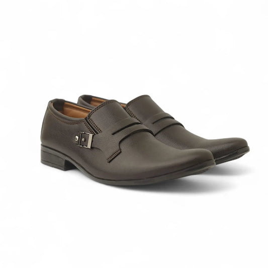 Formal Shoes AK-31 Brown Buckle Design
